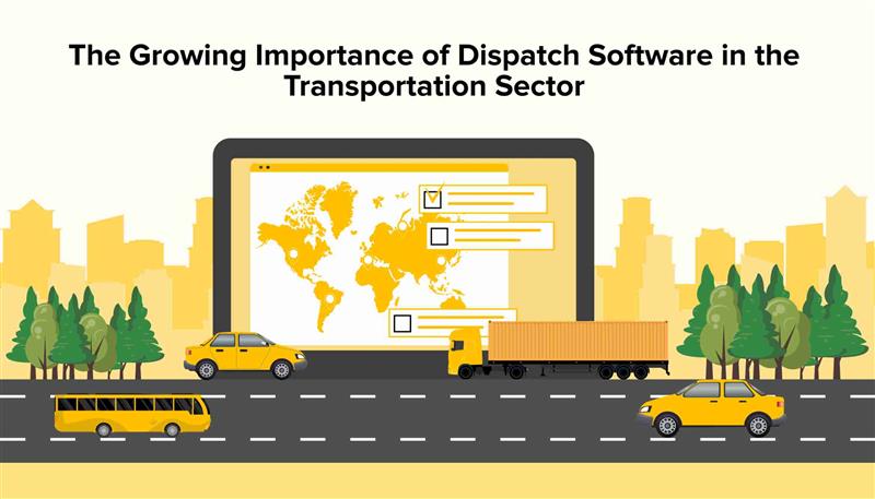 Image showing relevance of dispatch software for improving logistics and management in transportation services.