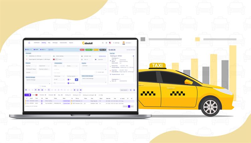 Taxi booking software interface showcasing features to select the best dispatch software in 2025.