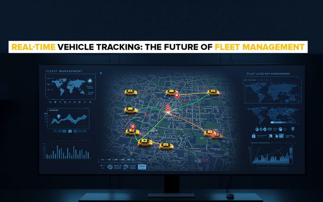 Real-time vehicle tracking dashboard displaying fleet vehicles, routes, and live map used in taxi dispatch software.