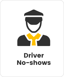 Driver no-show icon showing taxi driver with error symbol — Cabsoluit dispatch software eliminates missed driver assignments