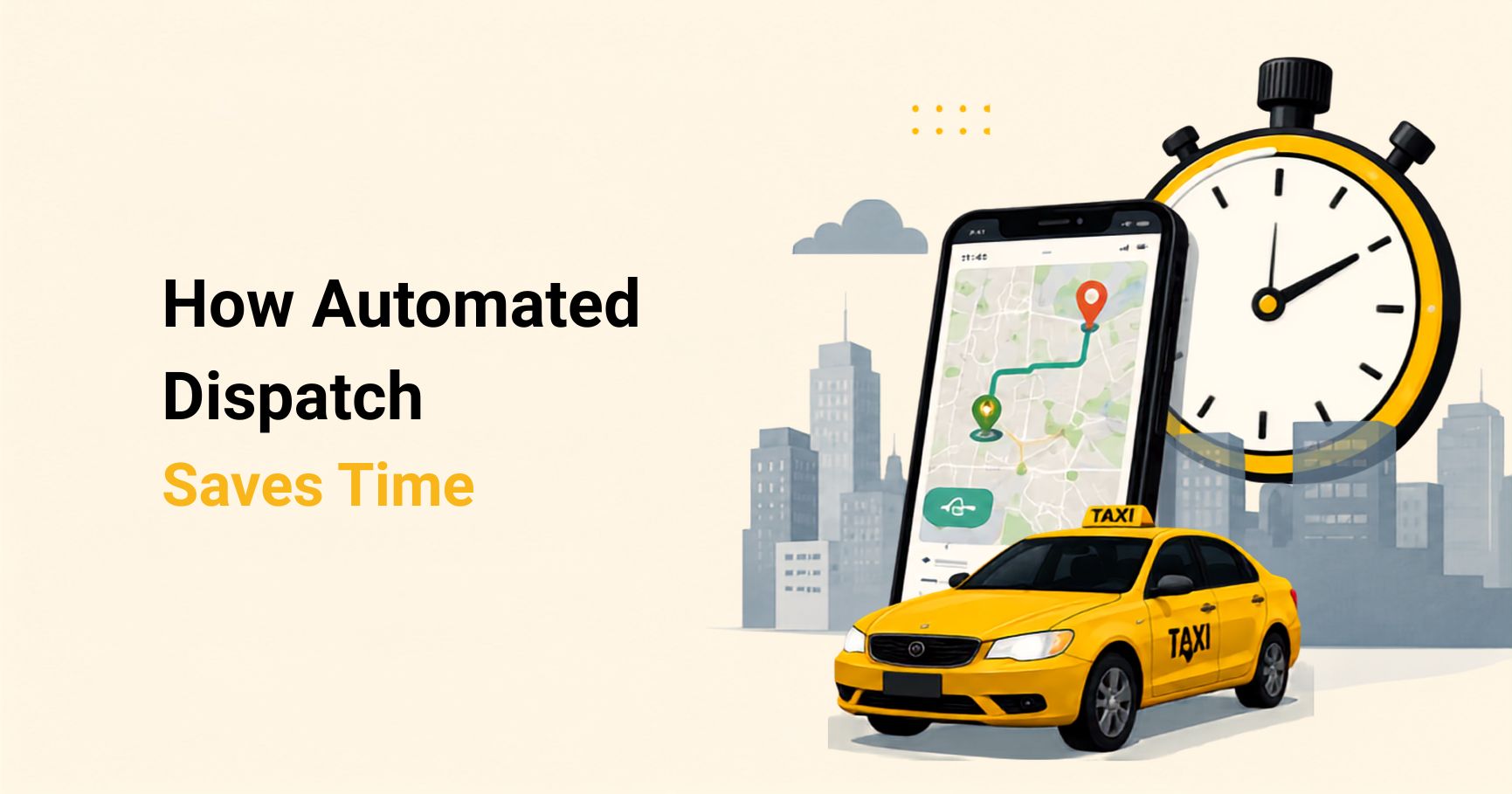 Automated taxi dispatch software saving time with GPS tracking, mobile booking and fast driver assignment.<br />

