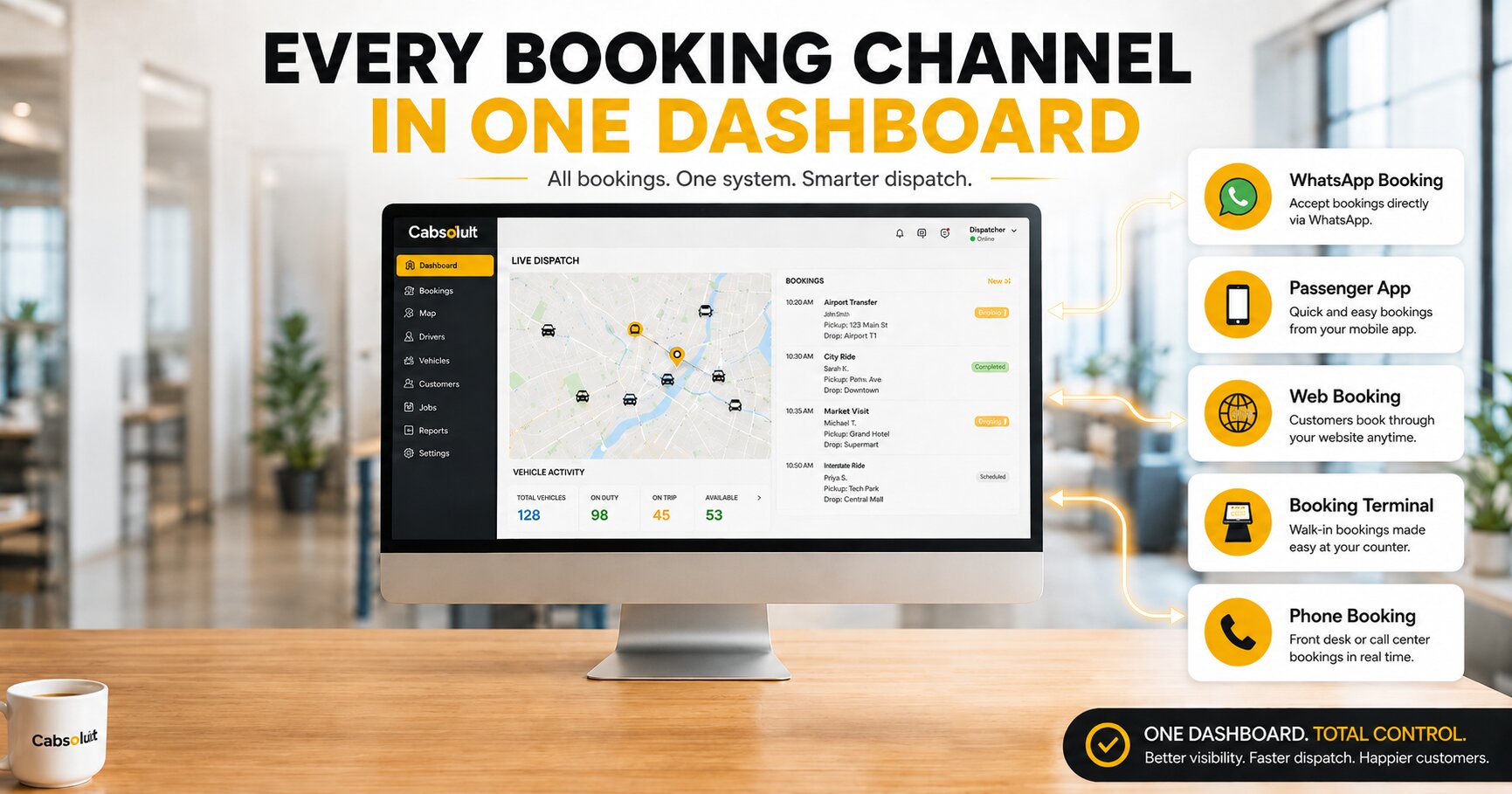 How Cabsoluit Brings Every Booking Channel into One Dashboard