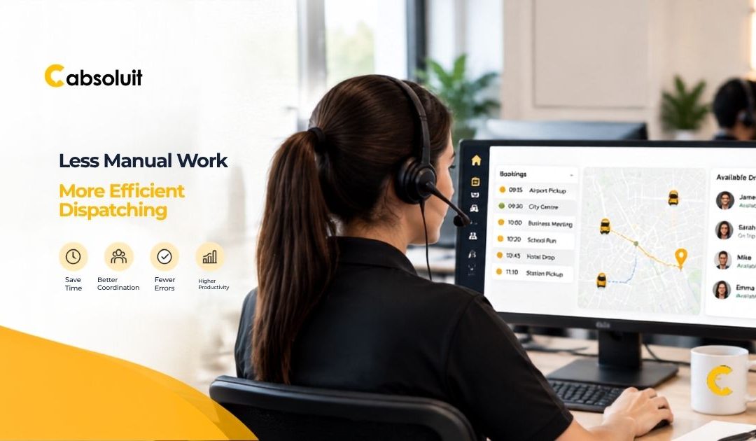 Taxi dispatch software dashboard helping operators manage bookings, drivers, and automated dispatch operations efficiently